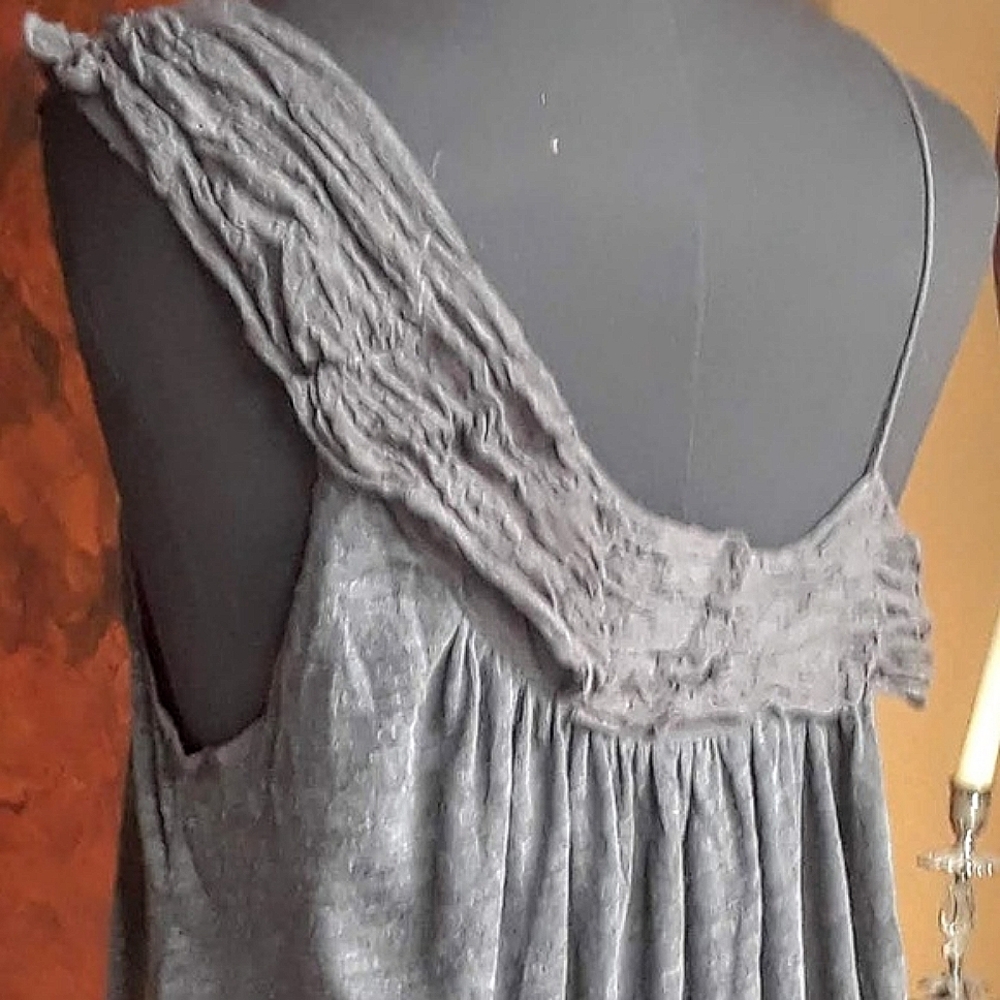Drawstring of the shoulder minidress one size